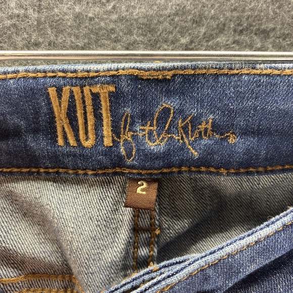 Kut From The Kloth Jeans Womens 2 Blue Mid Rise Stretch Straight Hipster - Picture 11 of 13